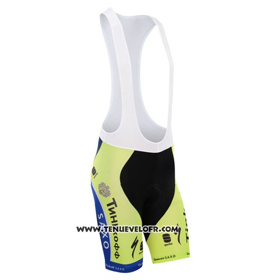 2014 Maillot Ciclismo Tinkoff Saxo Bank Bleu et Vert Manches Courtes et Cuissard